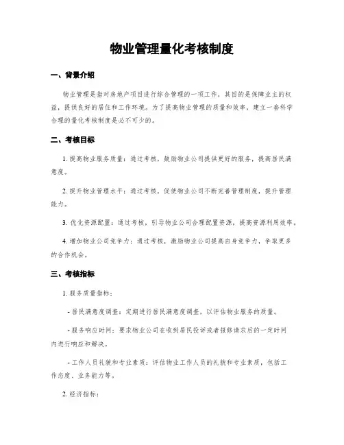 物业管理量化考核制度