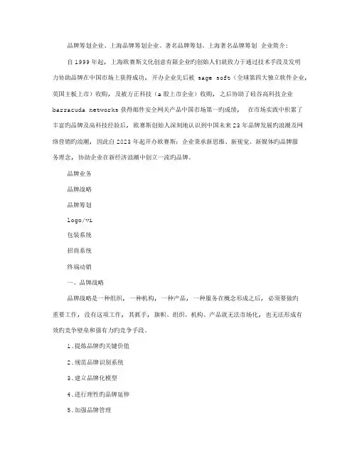 知名品牌策划书