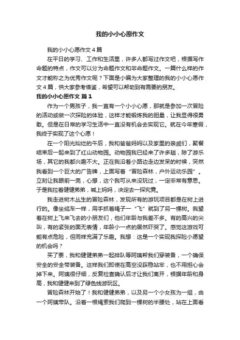 我的小小心愿作文4篇