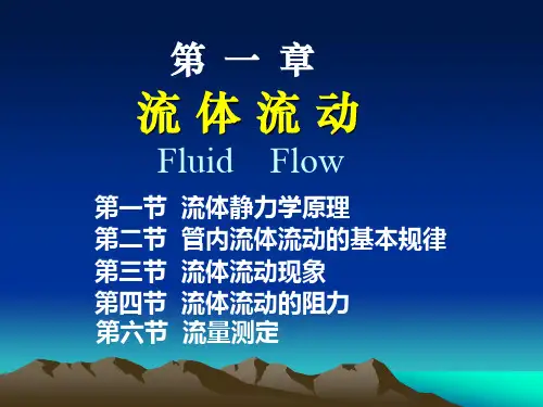 《食品工程原理》第一章--流体流动