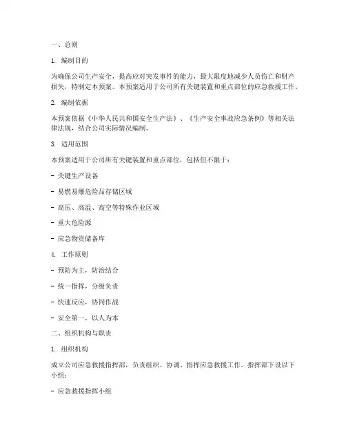 关键装置重点部位专项预案