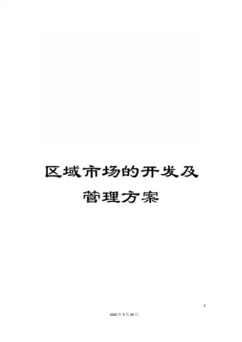 区域市场的开发及管理方案