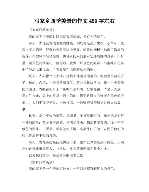 写家乡四季美景的作文450字左右