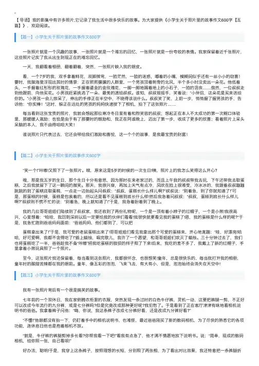 小学生关于照片里的故事作文600字【五篇】
