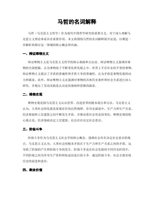 马哲的名词解释