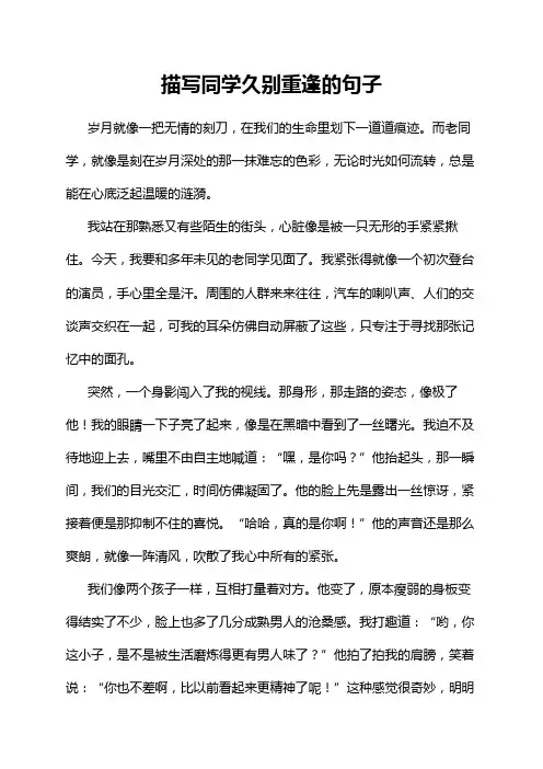 描写同学久别重逢的句子