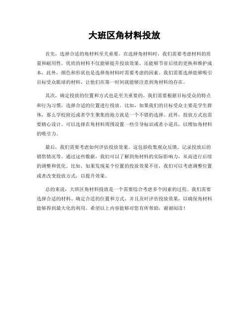 大班区角材料投放