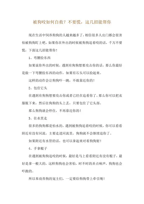 被狗咬如何自救？不要慌,这几招能帮你