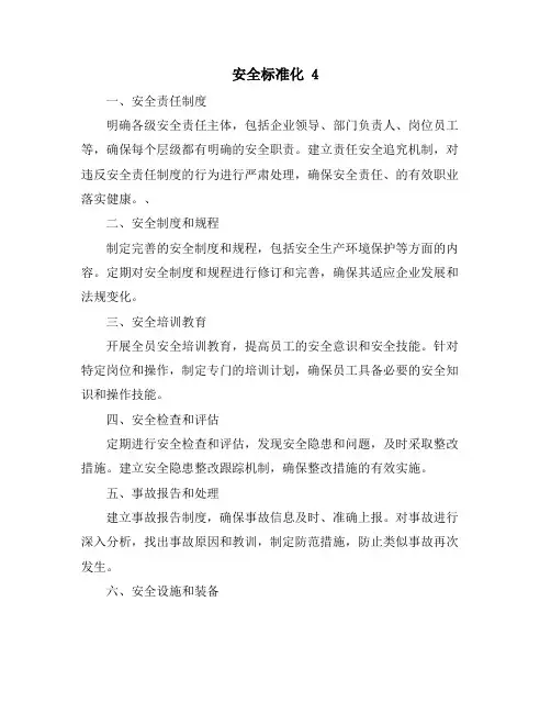 安全标准化 4