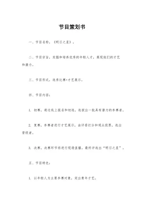 节目策划书