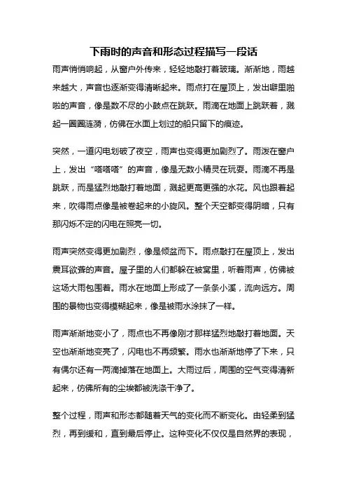 下雨时的声音和形态过程描写一段话