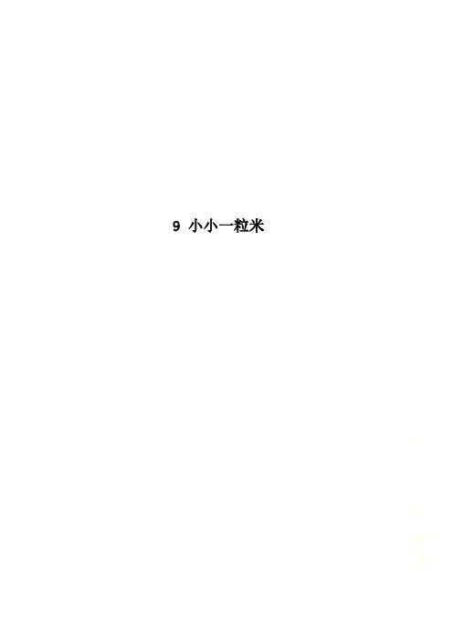 9 小小一粒米