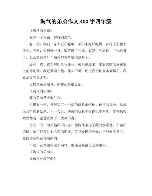 淘气的弟弟作文400字四年级