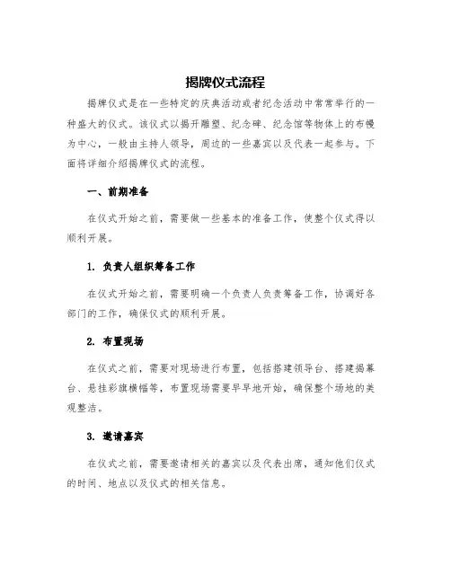 揭牌仪式流程