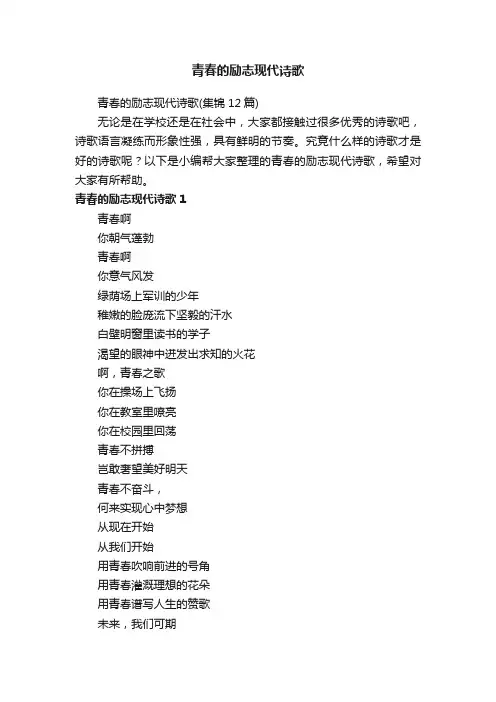 青春的励志现代诗歌（集锦12篇）