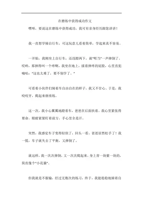 在磨练中获得成功作文