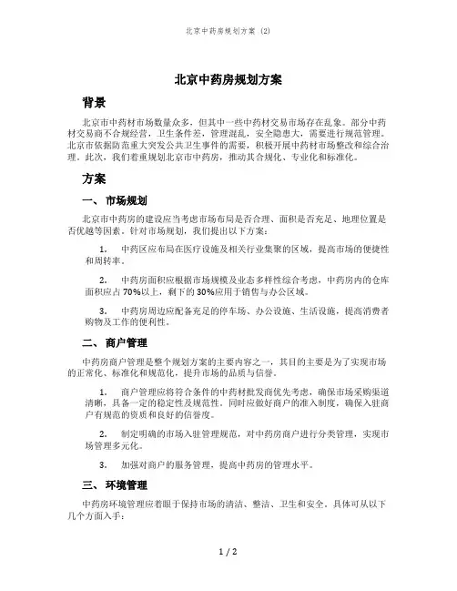 北京中药房规划方案 (2)