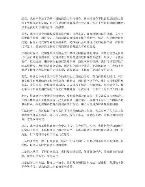综治工作培训会感想