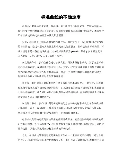 标准曲线的不确定度