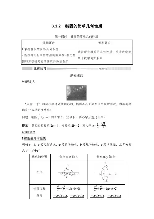 20-21版：3.1.2　第一课时　椭圆的简单几何性质（创新设计）