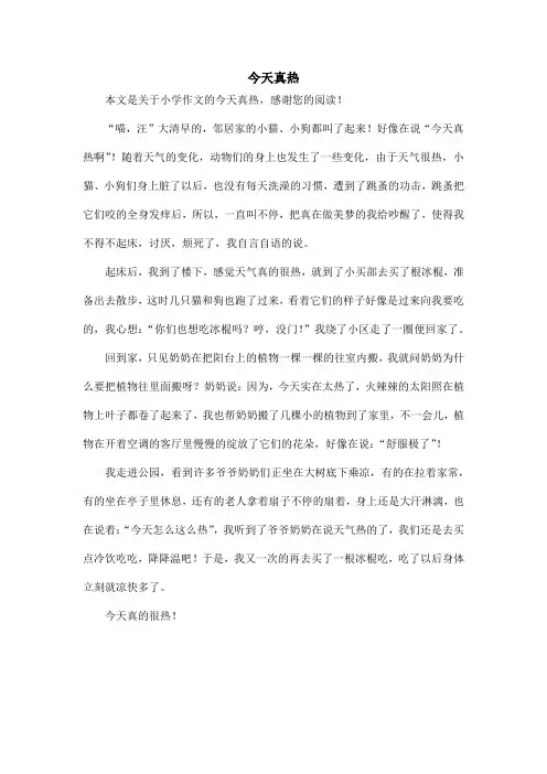 今天真热_小学作文_7