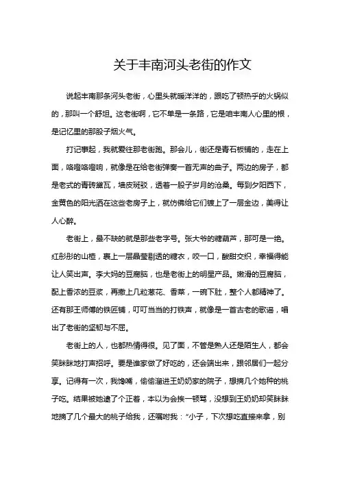 关于丰南河头老街的作文