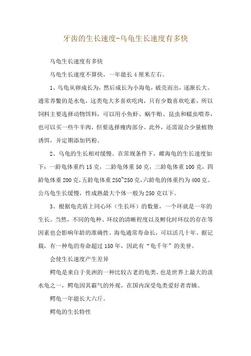牙齿的生长速度-乌龟生长速度有多快