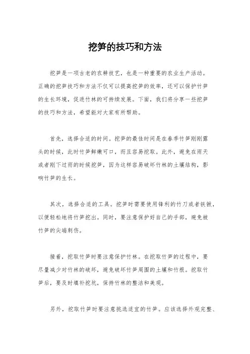 挖笋的技巧和方法