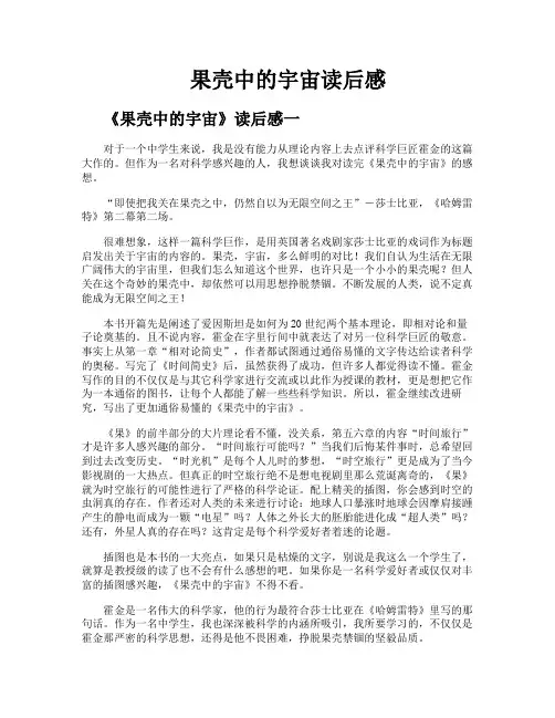 果壳中的宇宙读后感
