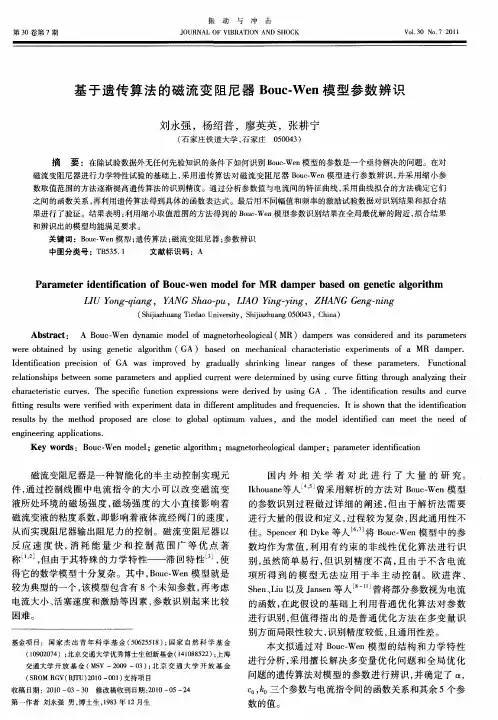 基于遗传算法的磁流变阻尼器Bouc-Wen模型参数辨识