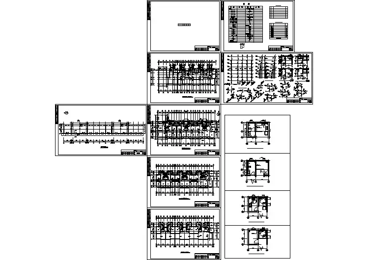 小区住宅楼给排水平立剖面cad施工图纸