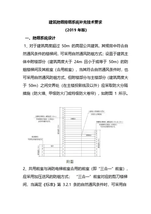 建筑防烟排烟系统补充技术要求(2019年版)