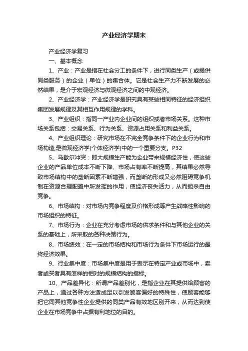 产业经济学期末