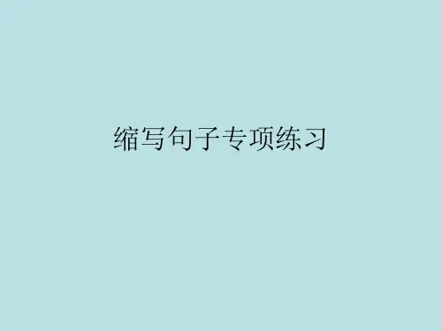 缩写句子专项练习