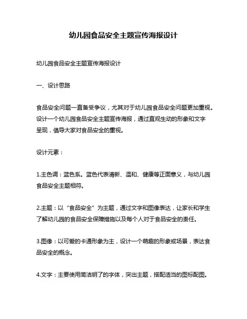 幼儿园食品安全主题宣传海报设计
