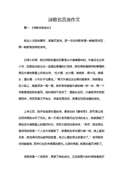 诗歌名言类作文