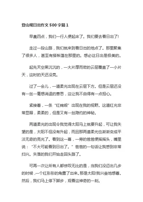 在山上看日出作文