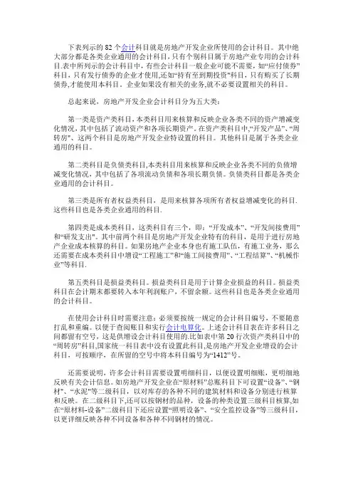最完整地产科目
