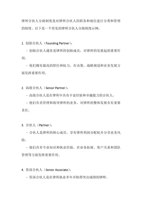律所合伙人分级制度