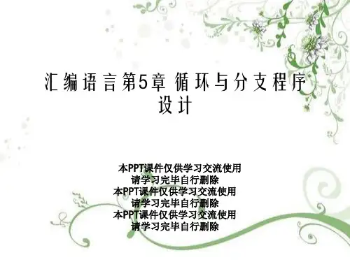 汇编语言第5章 循环与分支程序设计