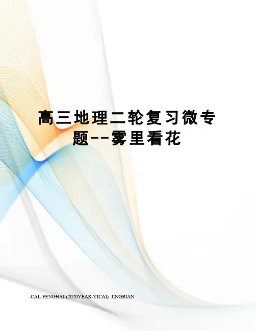 高三地理二轮复习微专题--雾里看花