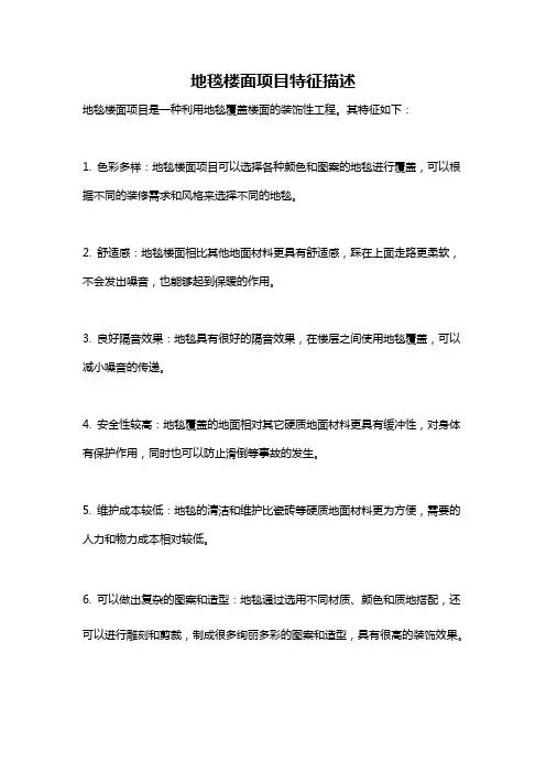 地毯楼面项目特征描述