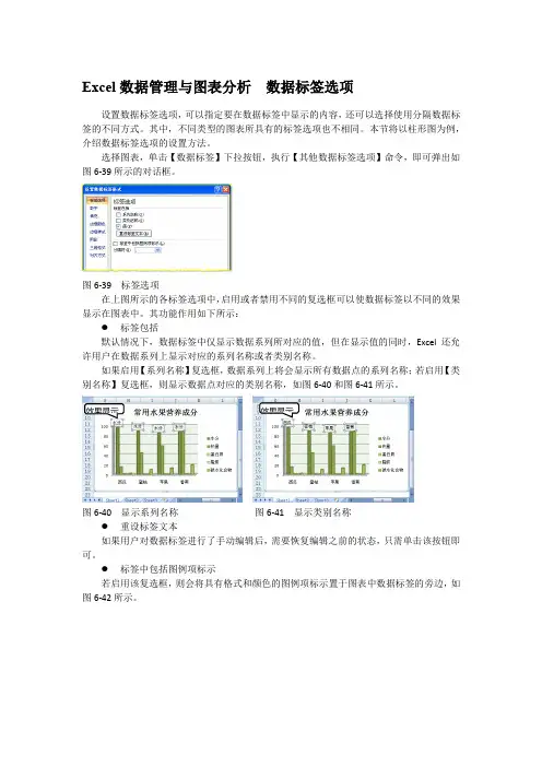 Excel数据管理与图表分析  数据标签选项