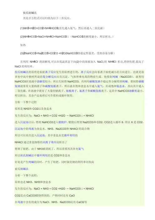 侯氏制碱法