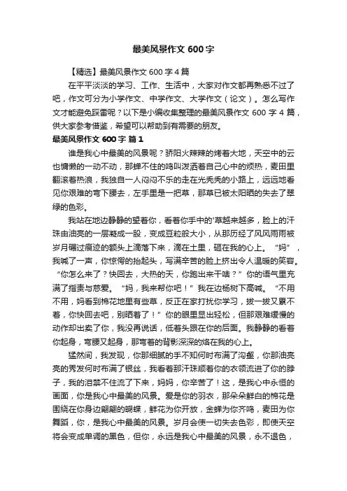 最美风景作文600字