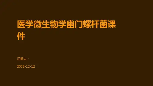 医学微生物学幽门螺杆菌课件
