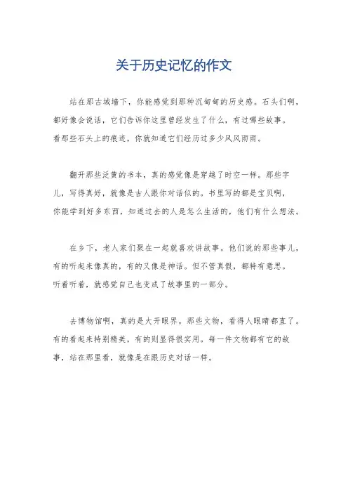 关于历史记忆的作文