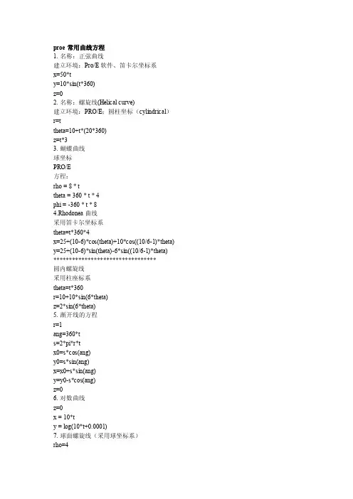creo常用曲线方程[终稿]