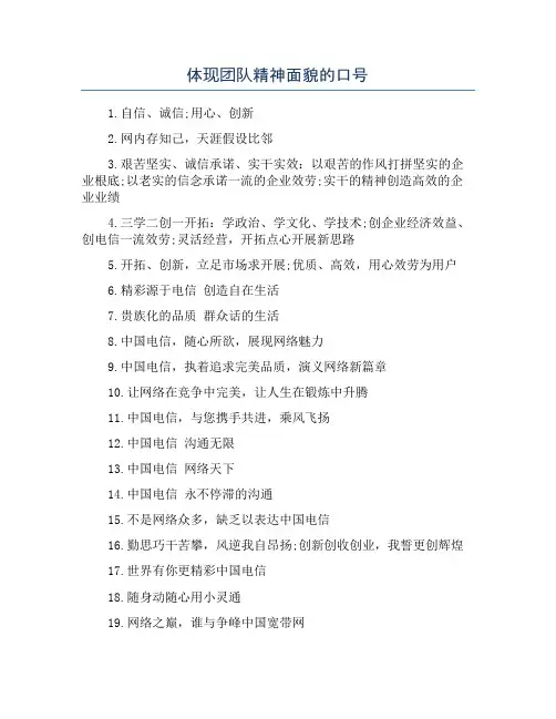 体现团队精神面貌的口号