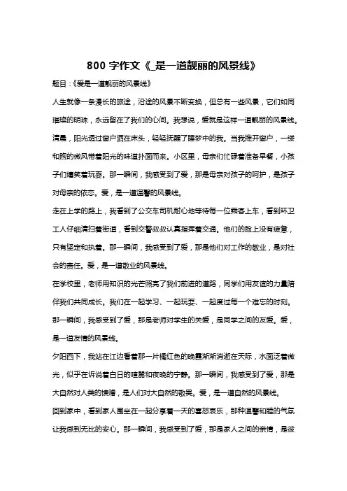 800字作文《_是一道靓丽的风景线》